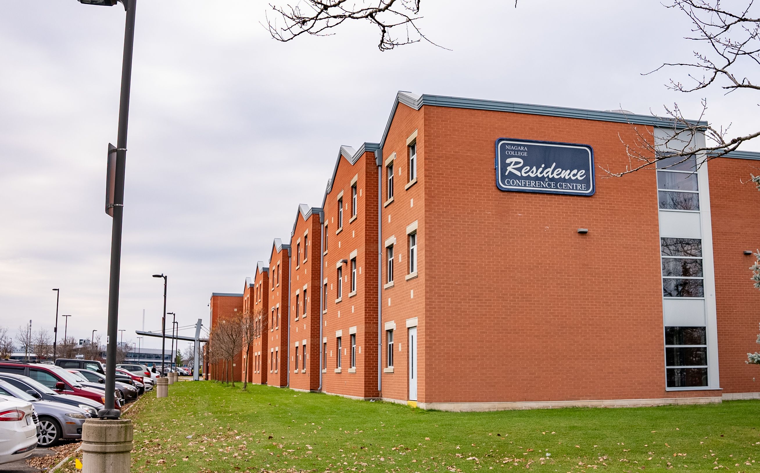 Student residence buildings at the Niagara College Welland campus.